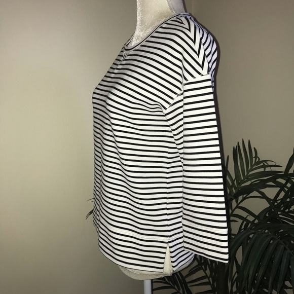 Lou & Grey Ottoman Stripe Popover Crew Neck Top XS - Picture 5 of 7